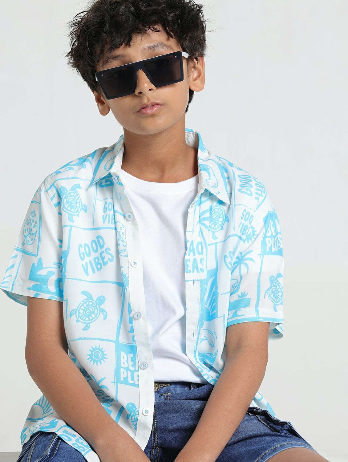 blue cotton shirt