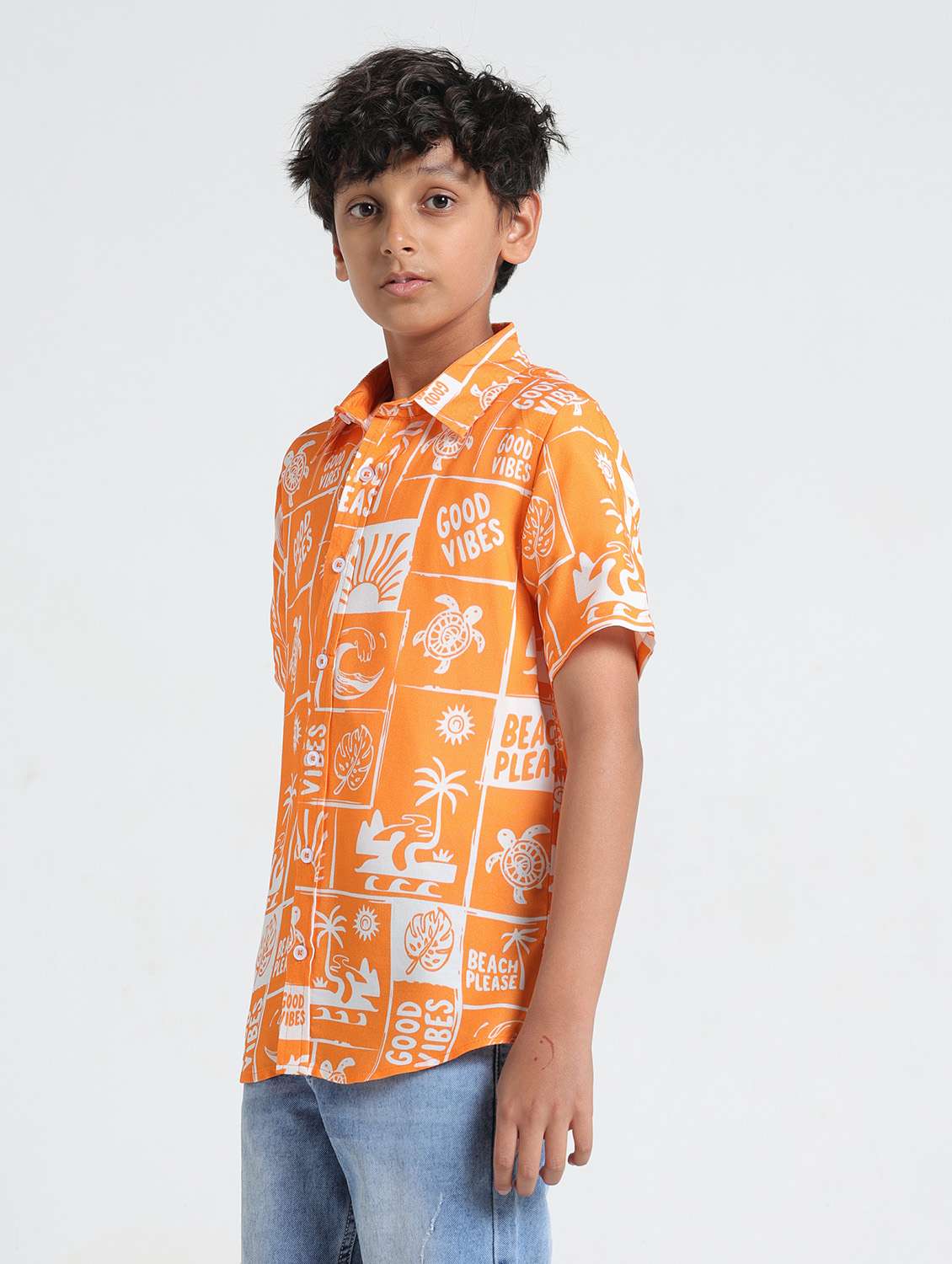 boys printed collared shirt sleeve shirt - 22293471 -  Standard Image - 2