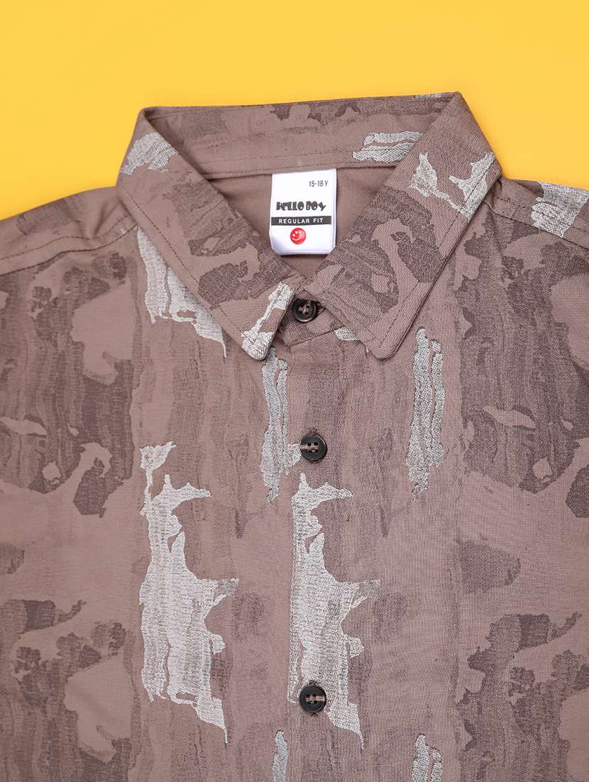 boys printed collared short sleeve shirt - 22293481 -  Standard Image - 2
