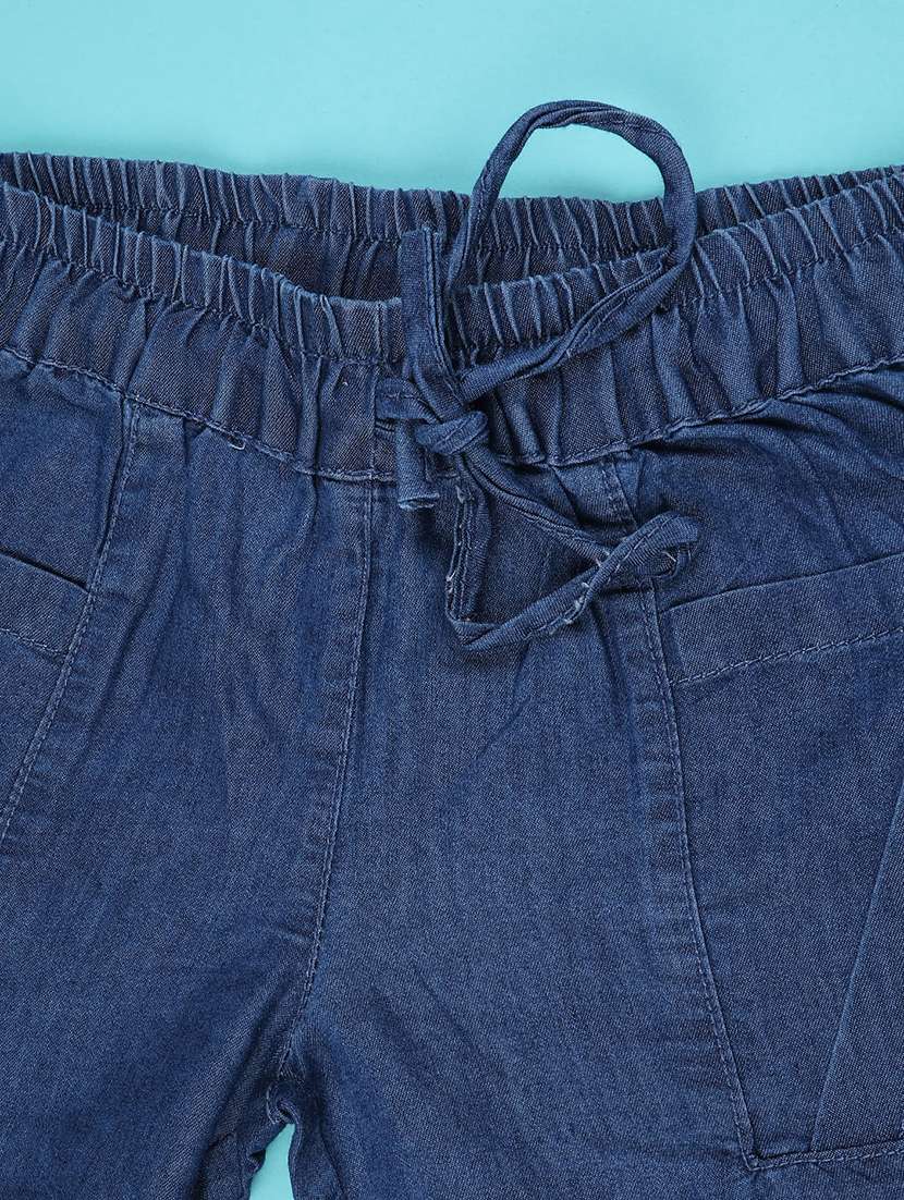 girls solid mid rise shorts - 22293512 -  Standard Image - 2