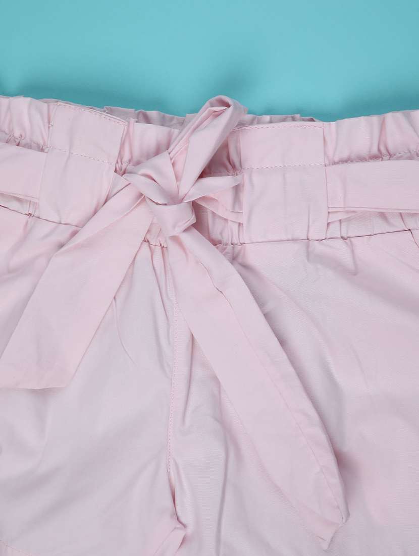 girls solid mid rise shorts - 22293516 -  Standard Image - 2