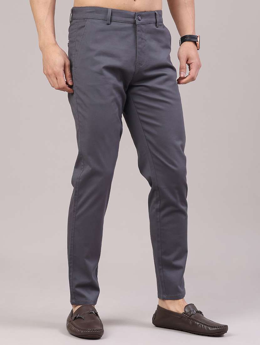 men solid mid riise chinos casual trouser - 22293546 -  Standard Image - 2
