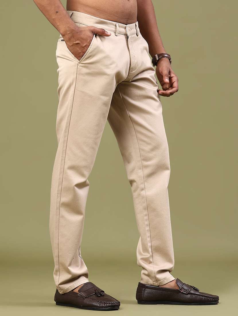 men solid mid rise chinos casual trouser - 22293559 -  Standard Image - 2