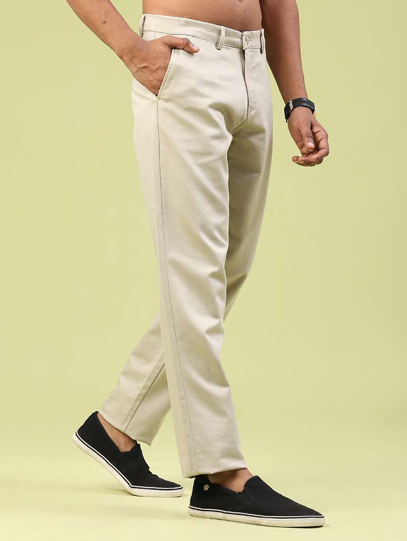 men solid mid rise chinos casual trouser - 22293560 -  Standard Image - 2