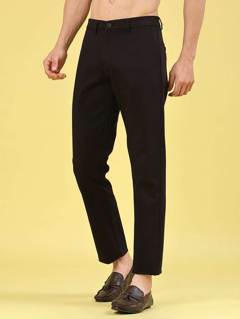 men solid mid rise chinos casual trouser - 22293562 -  Standard Image - 2