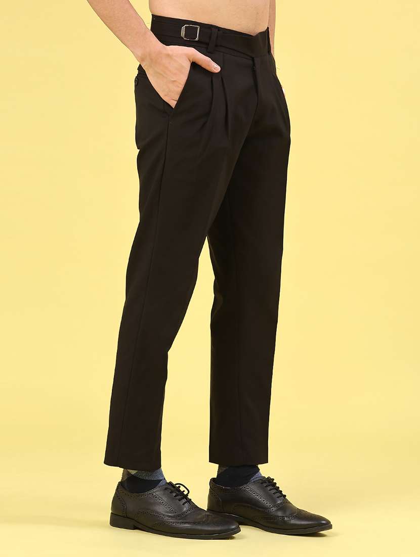 black cotton pleated trousers formal - 22293597 -  Standard Image - 2