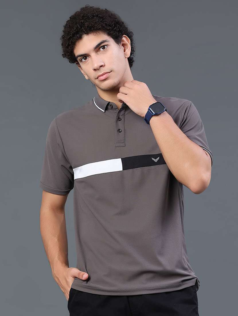 men taped short sleeves polo t-shirt - 22293605 -  Standard Image - 2