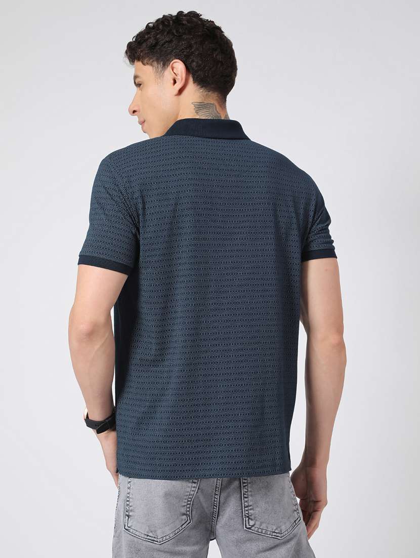 men navy blue cotton blend plain t-shirt - 22293611 -  Standard Image - 2