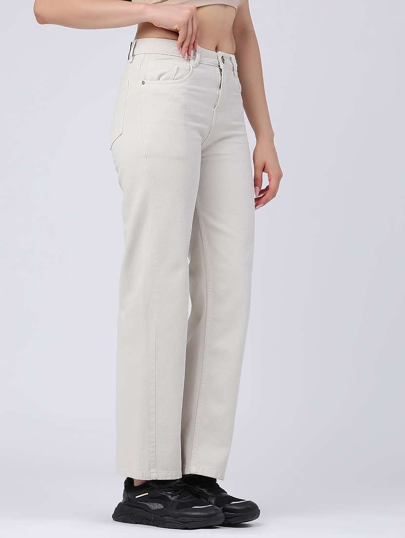 omen solid high rise straight fit jeans - 22293707 -  Standard Image - 2