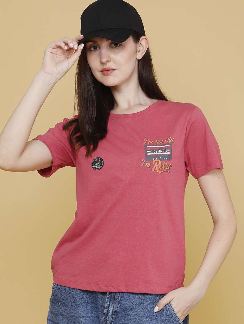 women printed short sleeves regular fit t-shirt - 22293845 -  Standard Image - 2