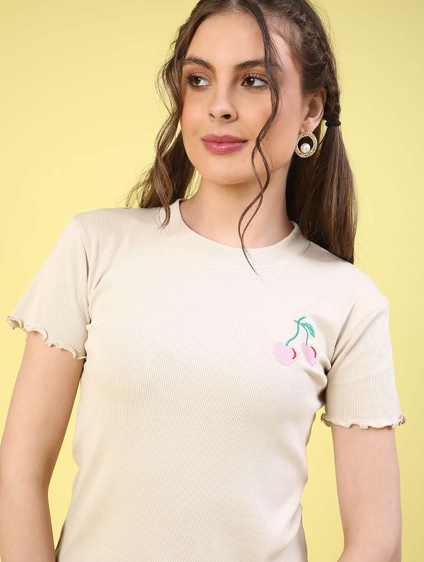 beige cotton regular top - 22293857 -  Standard Image - 2
