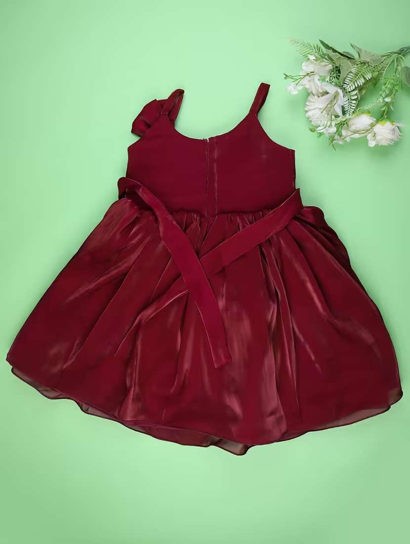 girls self designed sleeveless flared frock - 22293874 -  Standard Image - 2