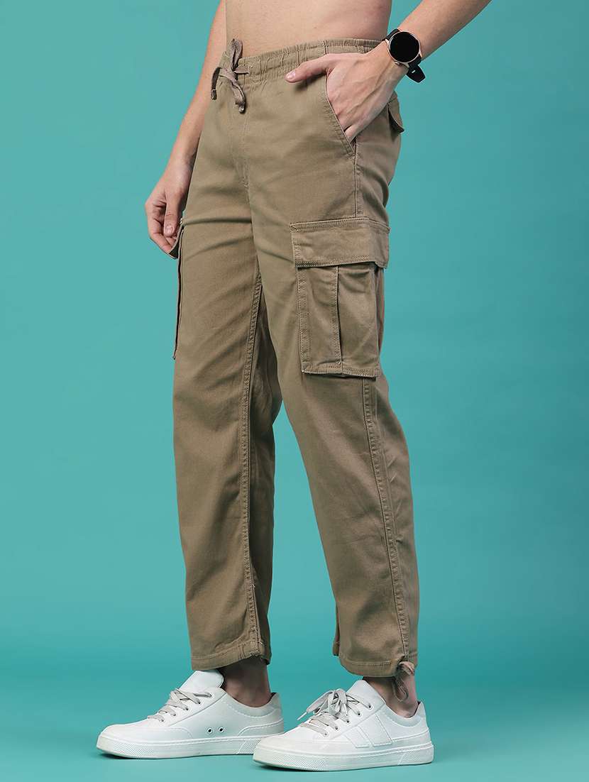men solid mid rise regular fit cargo  - 22293916 -  Standard Image - 2