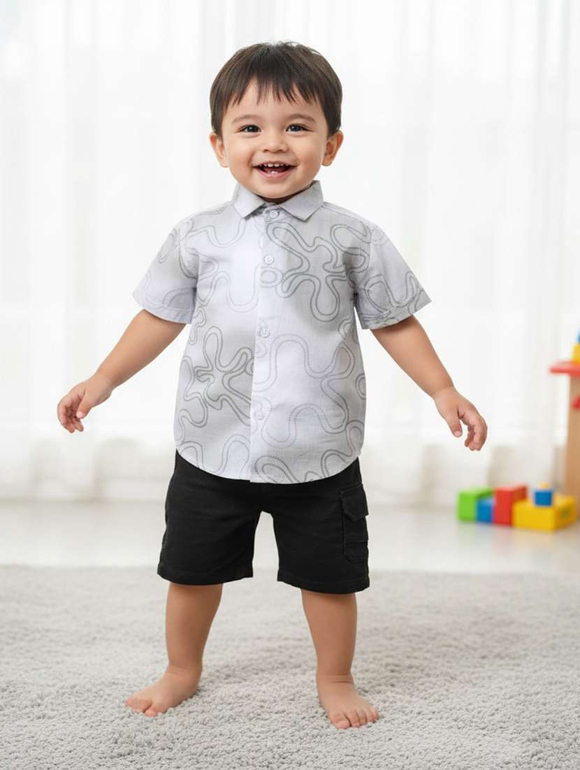 kids printed shirt and shorts set