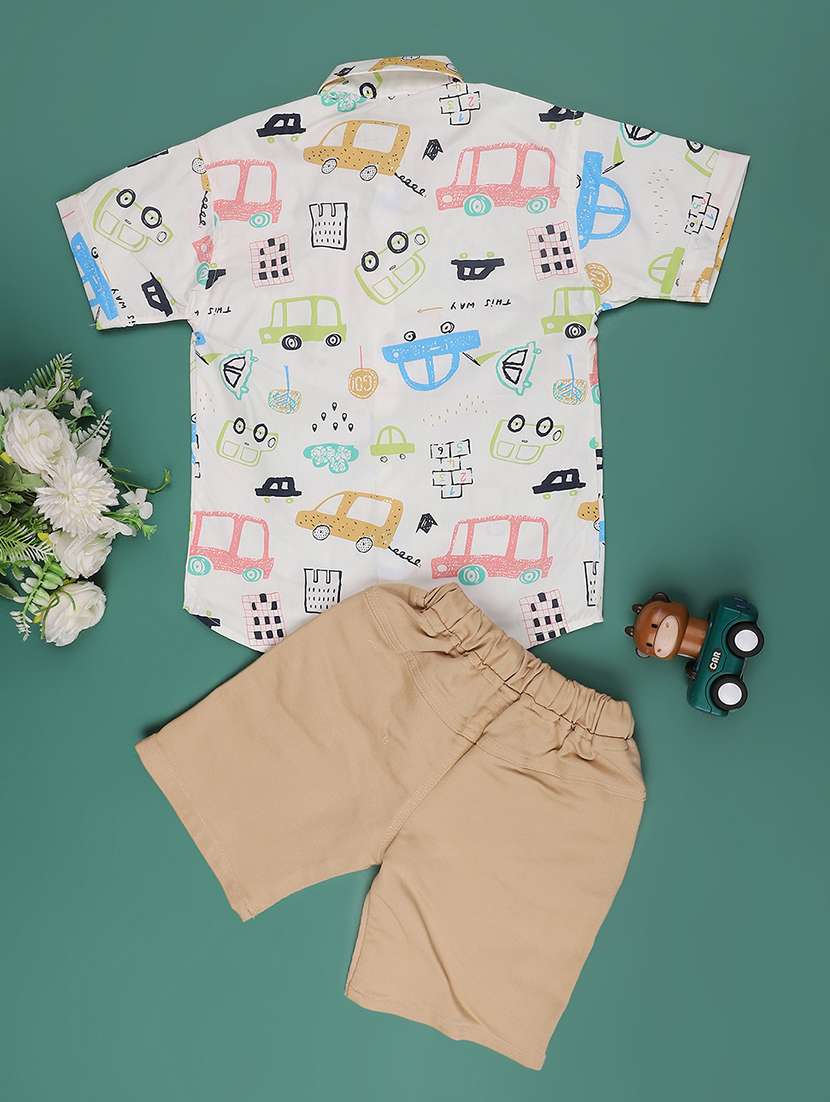 white cotton suit sets twin & dungree - 22294043 -  Standard Image - 2