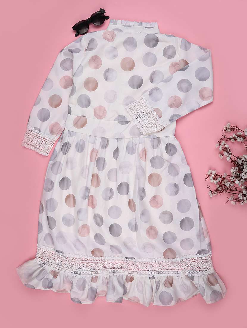 girls printed long sleeve tiered dress - 22294050 -  Standard Image - 2