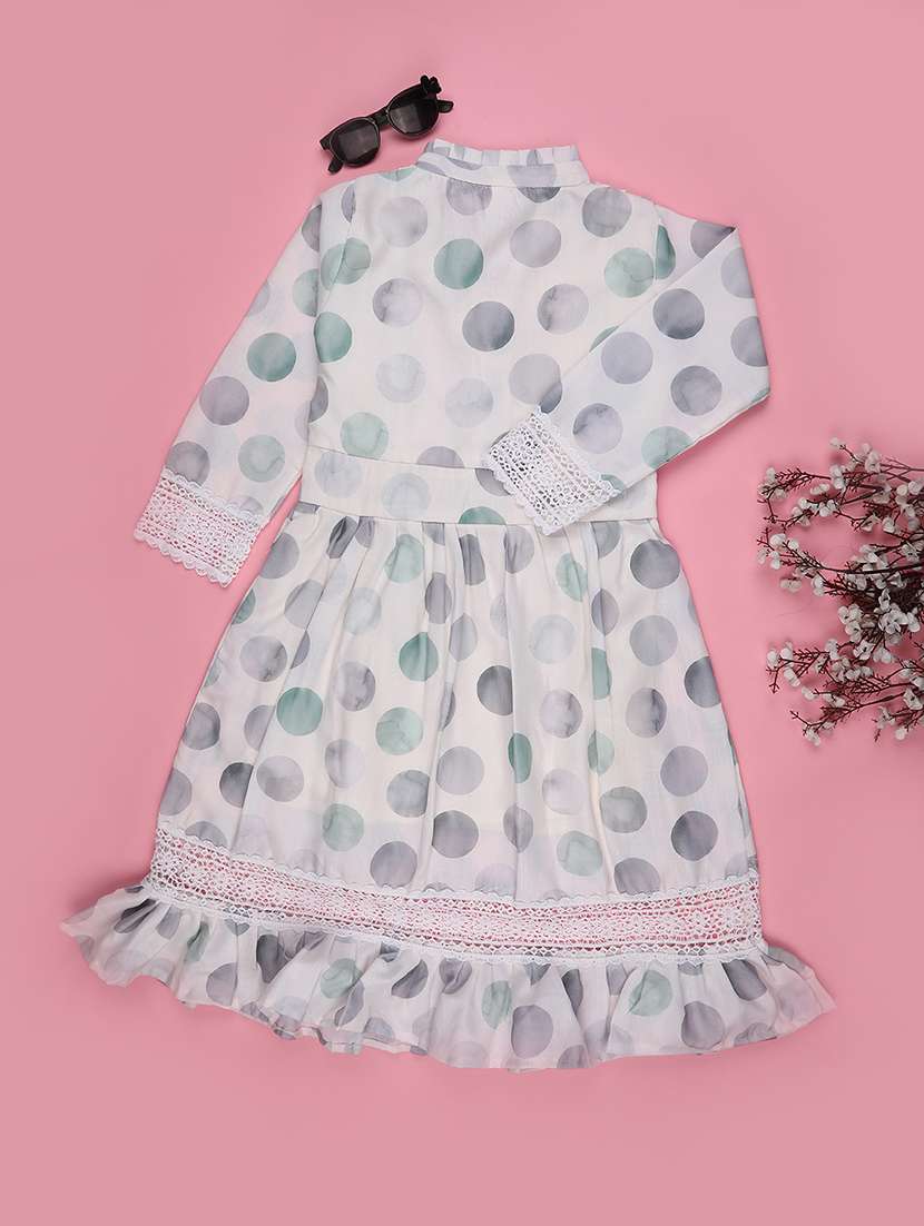 girls printed long sleeve tiered dress - 22294051 -  Standard Image - 2