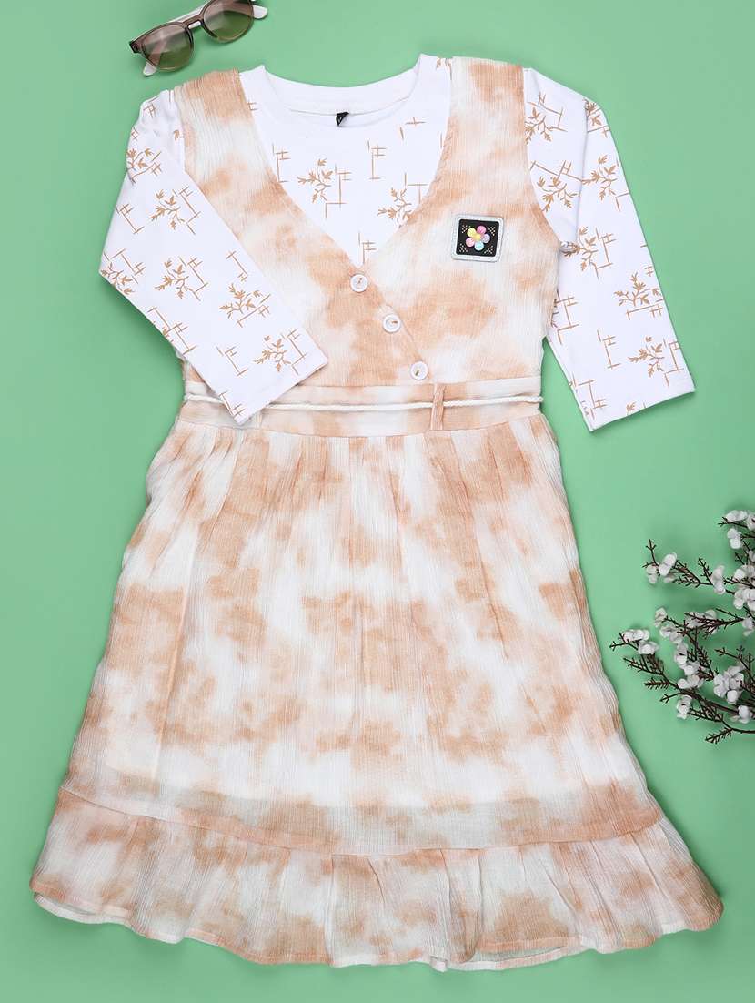 orange cotton fit & flare dress - 22294113 -  Standard Image - 2