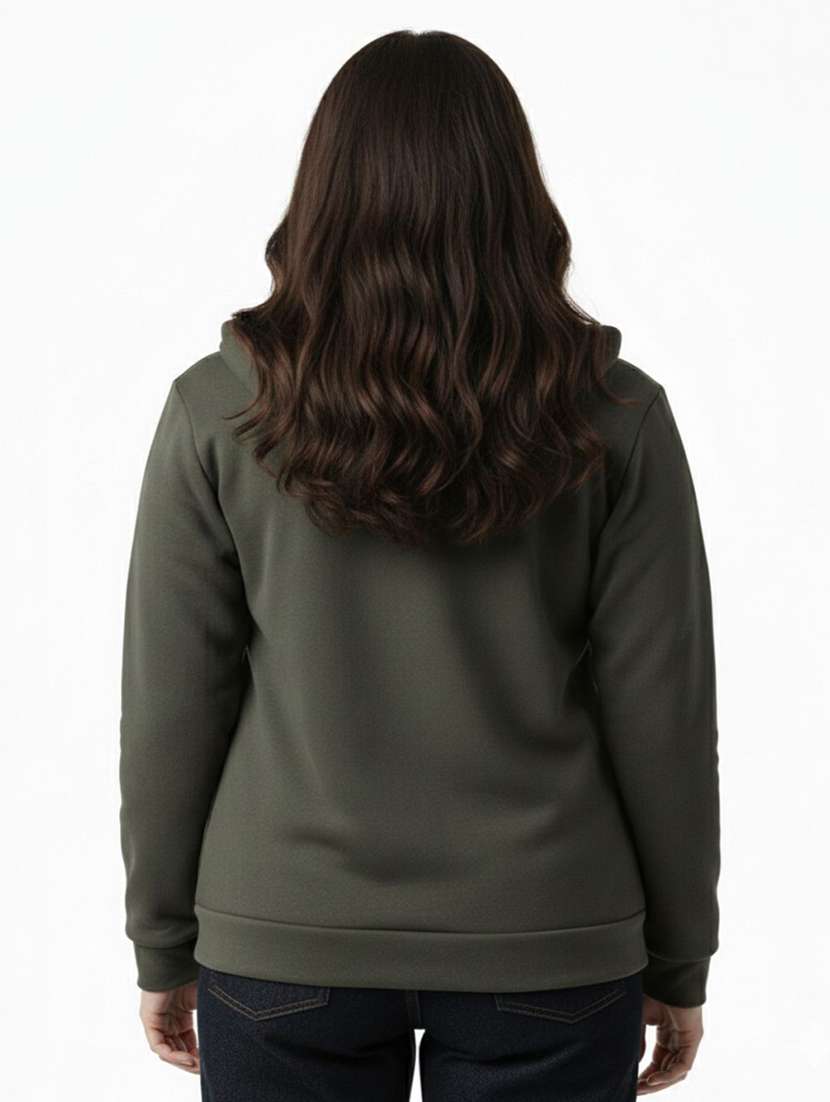 women solid long sleeve hooded sweatshirt - 22294277 -  Standard Image - 2