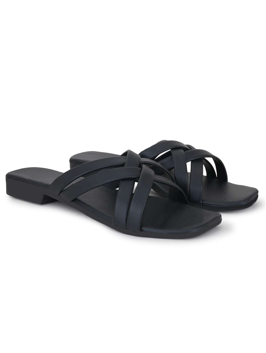 women slip on flat sandal