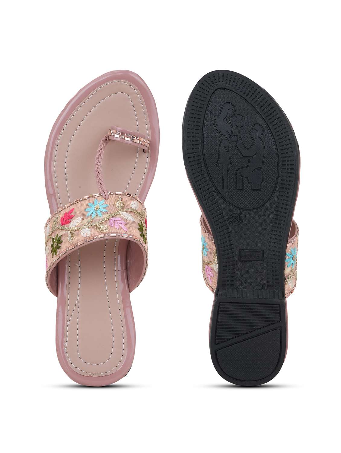 women embroidered slip on flat sandal - 22294730 -  Standard Image - 2