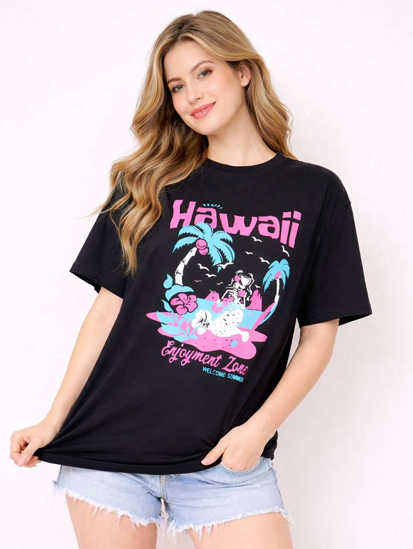 women pack of 2 printed oversized t-shirt - 22294863 -  Standard Image - 2