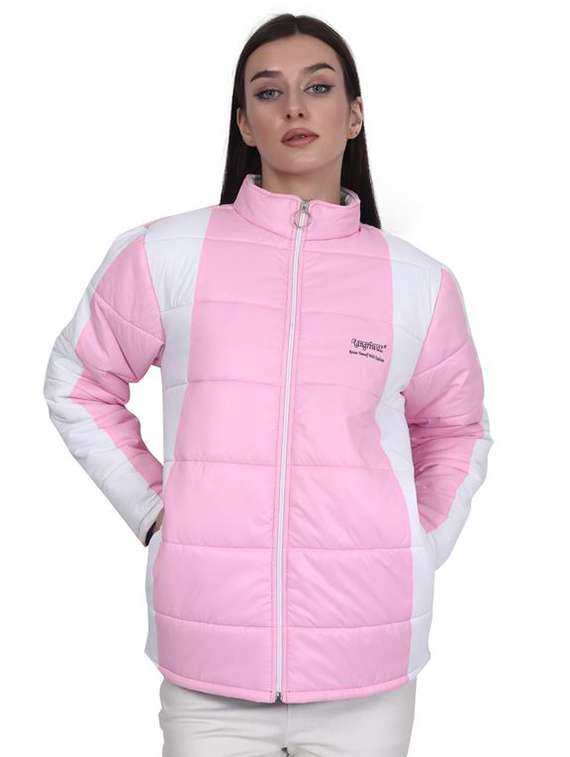 women stand collar long sleeve quilted jacket