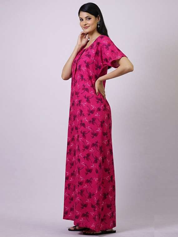 women printed short sleeve nighty - 22294894 -  Standard Image - 2
