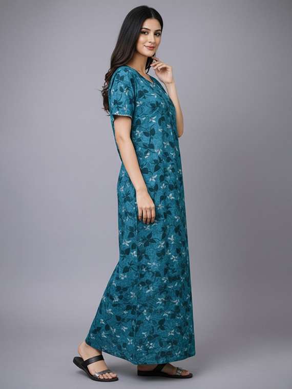 women printed short sleeve nighty - 22294897 -  Standard Image - 2