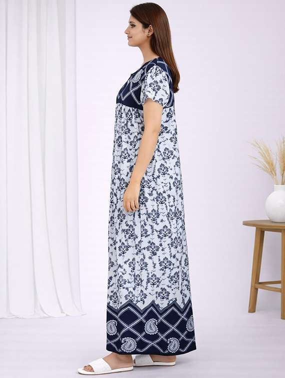 women printed short sleeve nighty - 22294905 -  Standard Image - 2