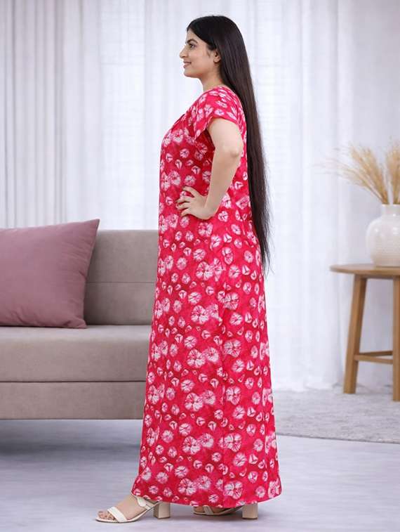 women printed short sleeve nighty - 22294920 -  Standard Image - 2