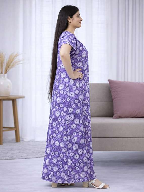 women printed short sleeve nighty - 22294921 -  Standard Image - 2
