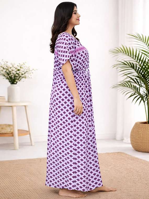 women printed short sleeve nighty - 22294929 -  Standard Image - 2