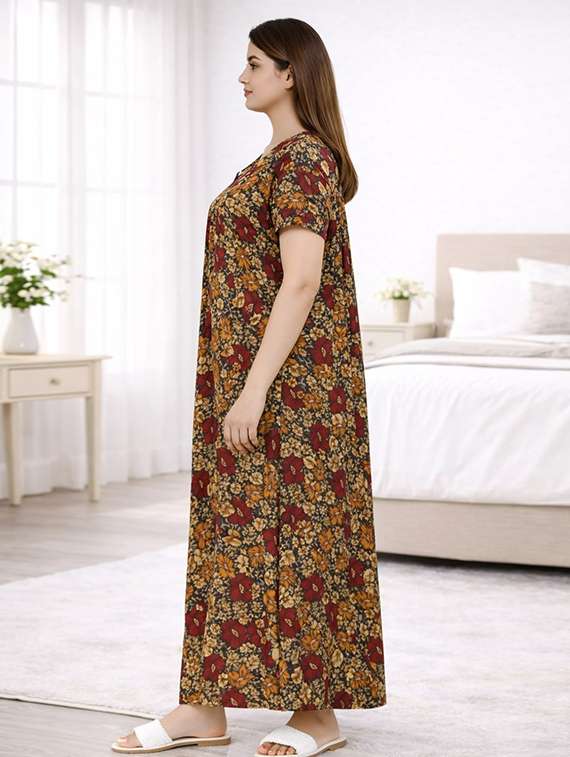 women printed short sleeve nighty - 22294955 -  Standard Image - 2