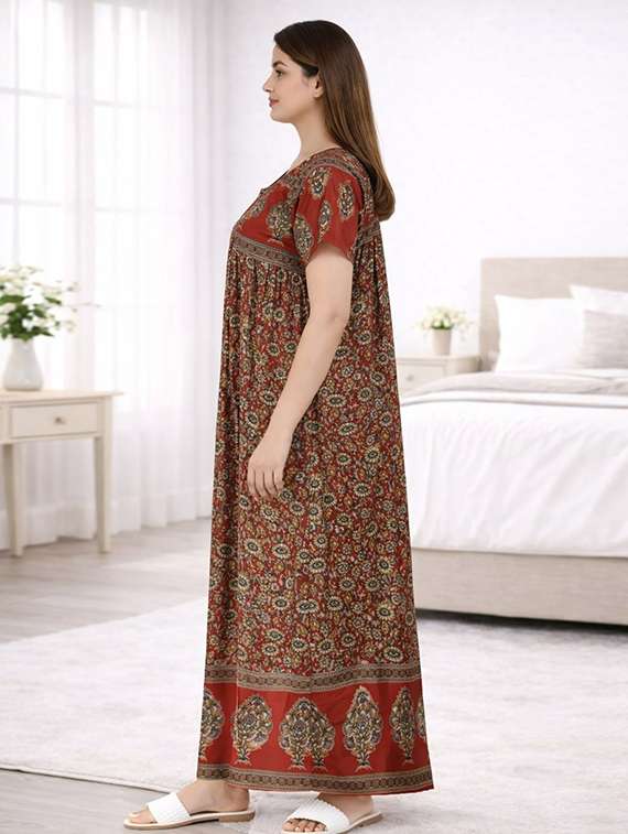 women printed short sleeve nighty - 22294956 -  Standard Image - 2