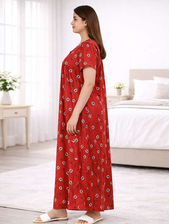 women printed short sleeve nighty - 22294958 -  Standard Image - 2
