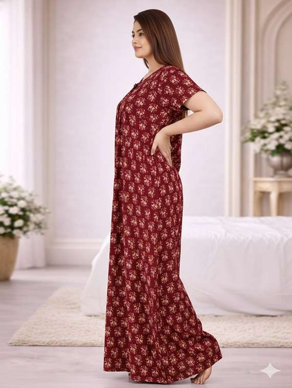 women printed short sleeve nighty - 22294961 -  Standard Image - 2