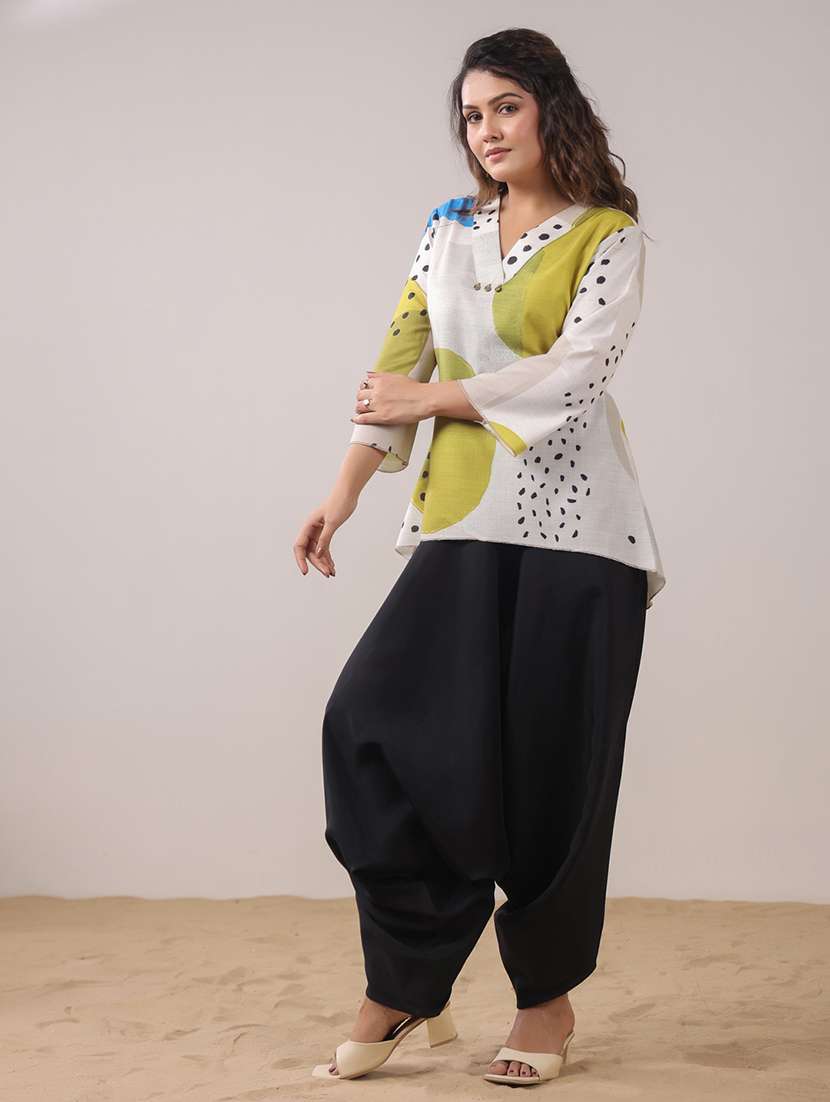 women printed three quarter sleeve ethnic co-ord set - 22294980 -  Standard Image - 2