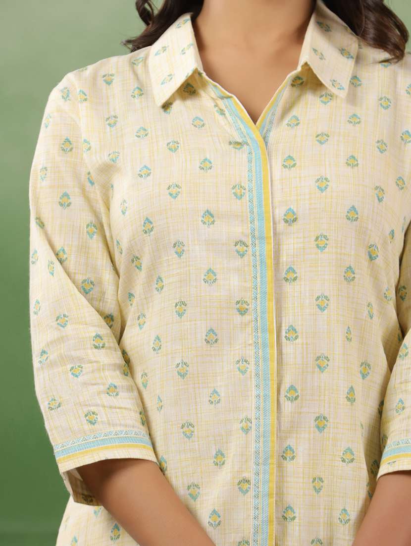 women printed three quarter sleeve ethnic co-ord set - 22294996 -  Standard Image - 7