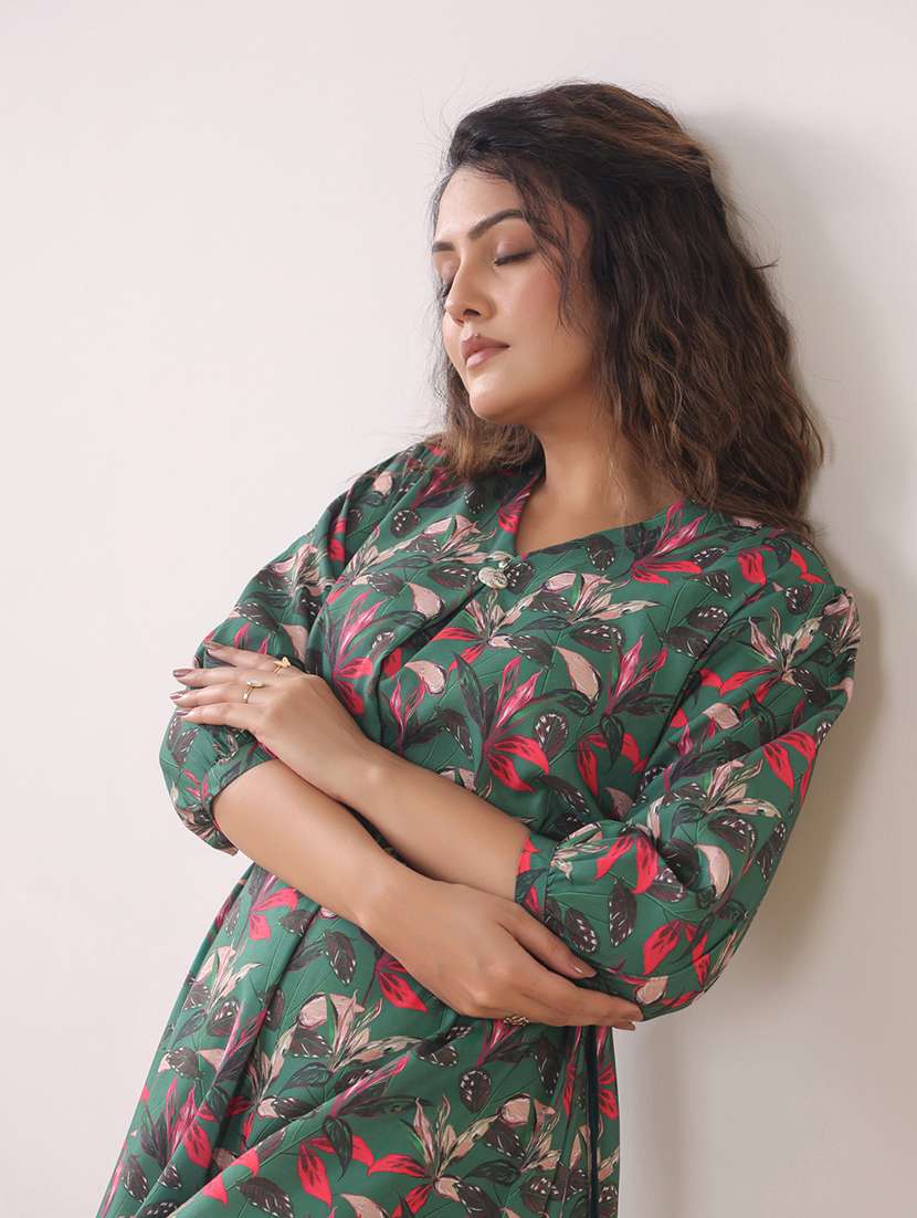 women printed three quarter sleeve a-line ethnic dress - 22295032 -  Standard Image - 7