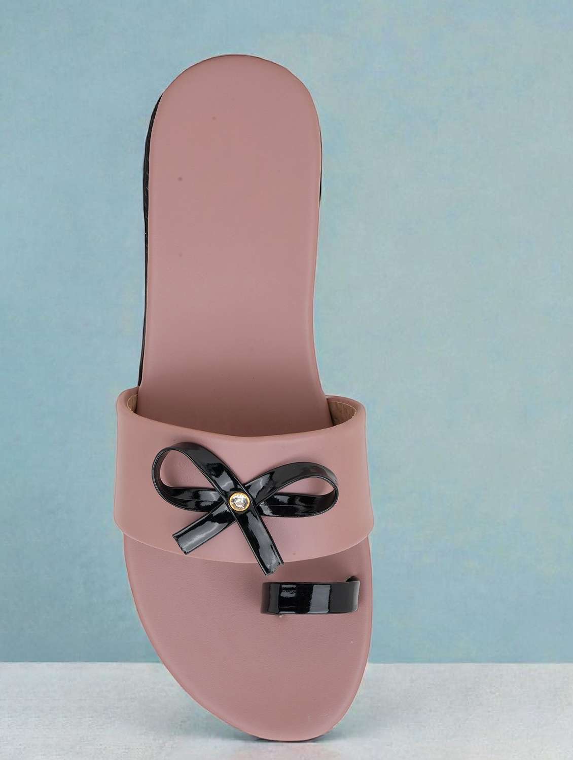 women solid slip on flat sandal