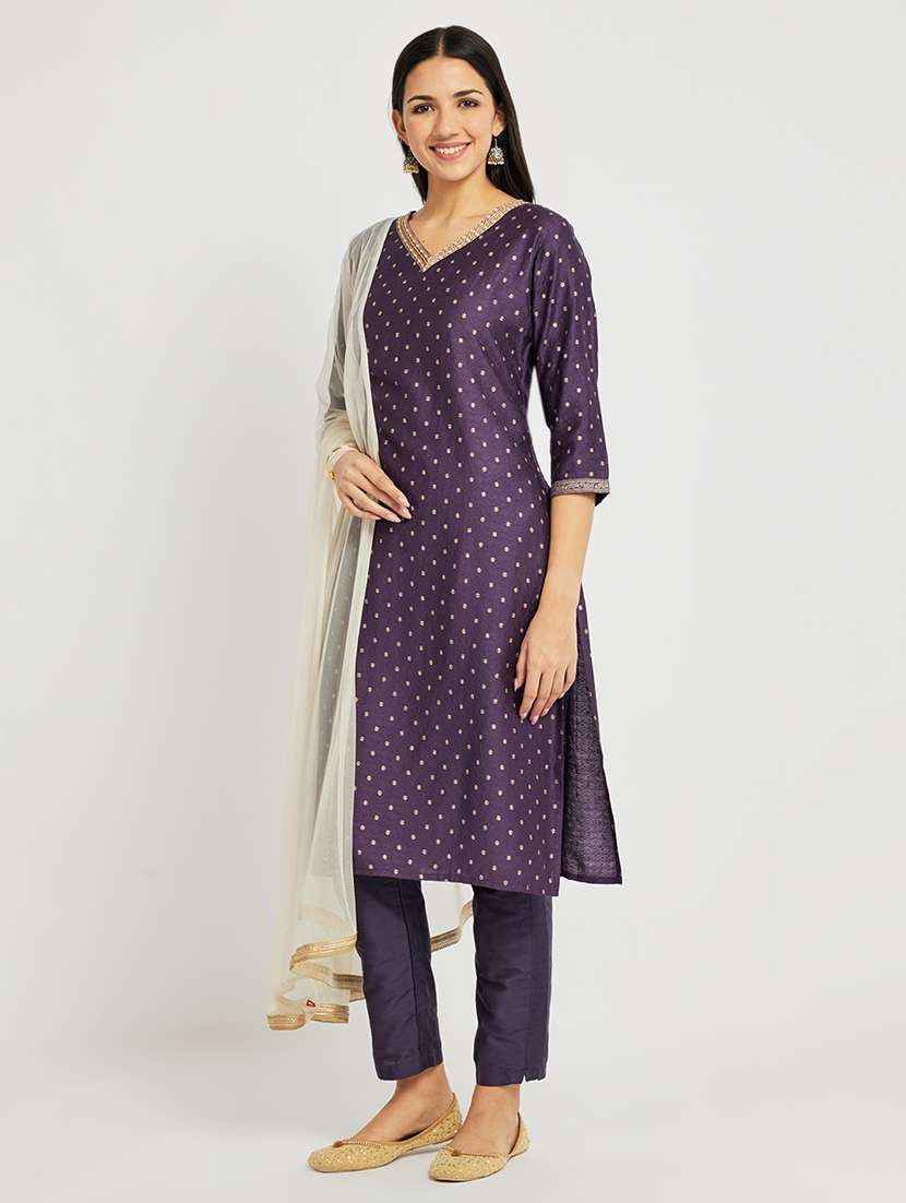 women printed three quarter sleeve straight kurta - 22295127 -  Standard Image - 2