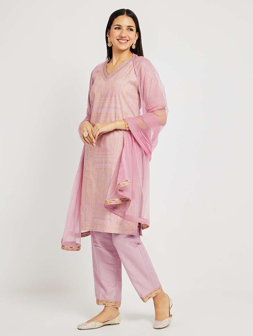 women printed short sleeve straight kurta - 22295130 -  Standard Image - 2