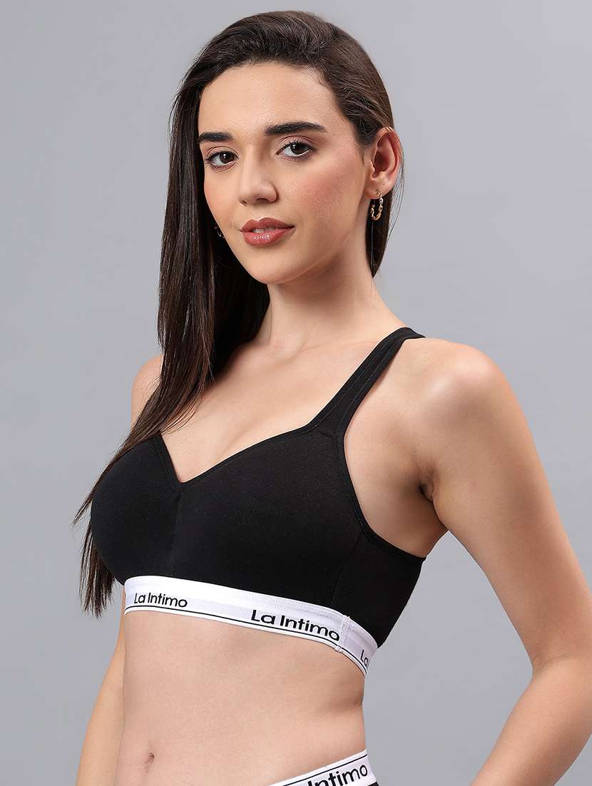 women solid lightly padded sports bra - 22295206 -  Standard Image - 2