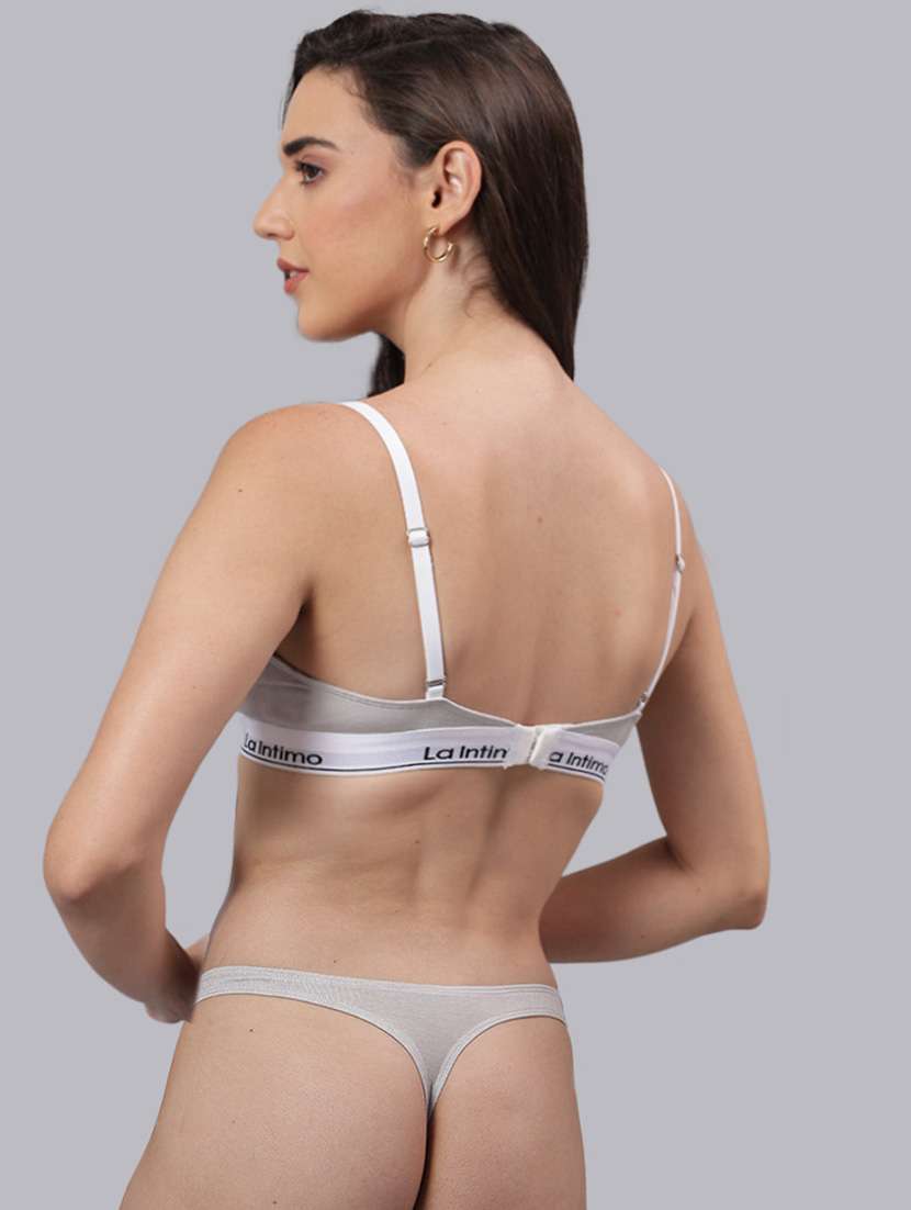 women solid lightly padded bra and panty set - 22295243 -  Standard Image - 2