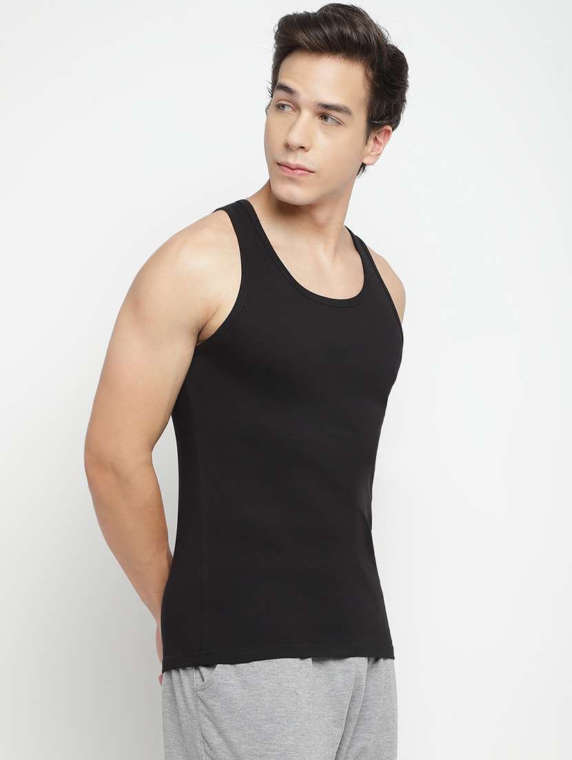 men pack of 3 solid sleeveless vest - 22295455 -  Standard Image - 2