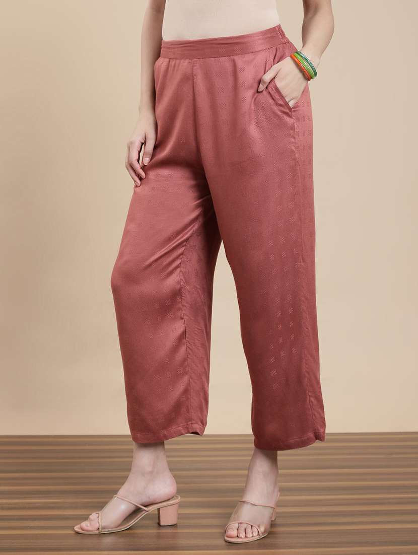 women solid mid rise straight palazzo - 22295621 -  Standard Image - 2