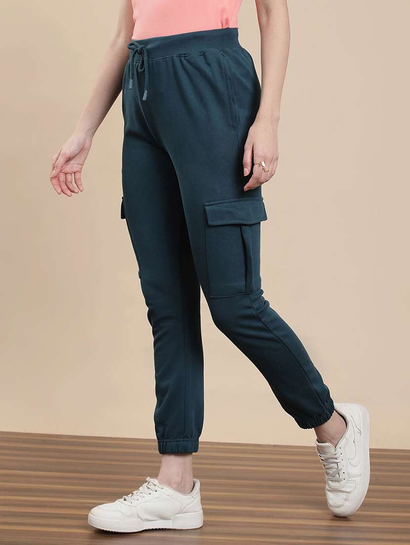 women solid mid rise cargo jogger - 22295637 -  Standard Image - 2