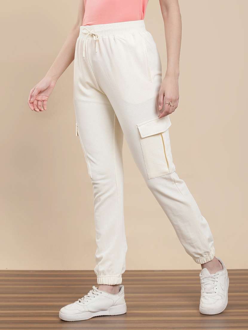 women solid mid rise cargo jogger - 22295638 -  Standard Image - 2