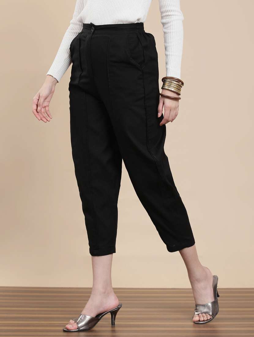 women solid high rise harem pant  - 22295873 -  Standard Image - 2